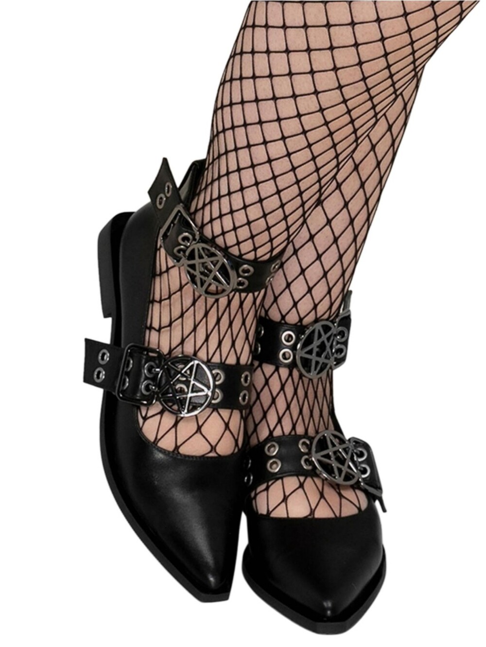 Killstar Black Pentanoctis Pointed Flats